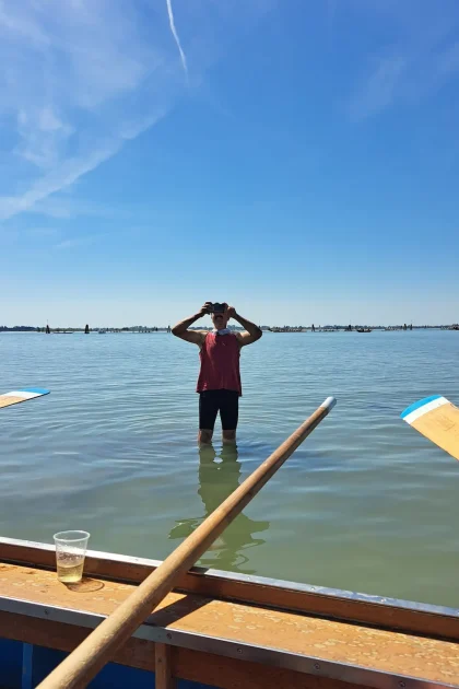 Equipaggio in Caorlina alla 50° Vogalonga